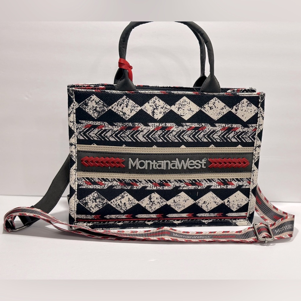 Montana West Boho Aztec Dual Sided Print Concealed Carry Canvas Tote Bag